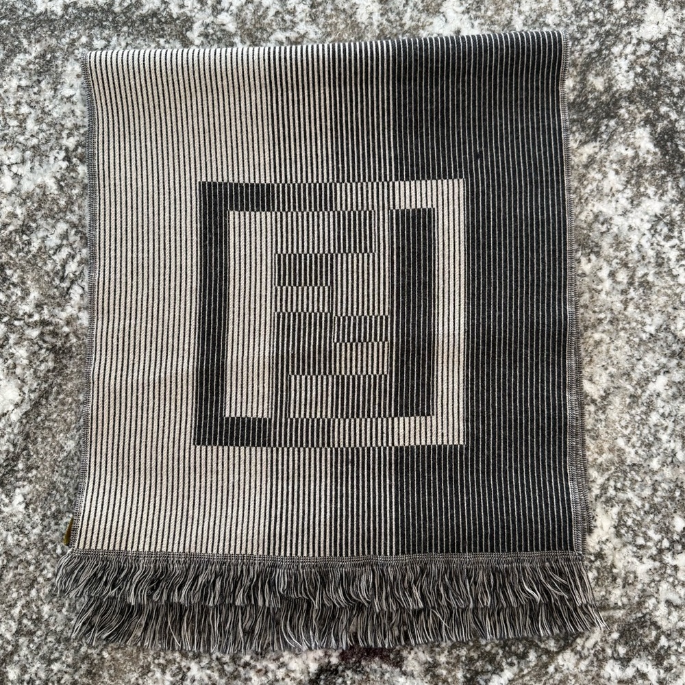 Vintage Wool Fendi Monogram Scarf